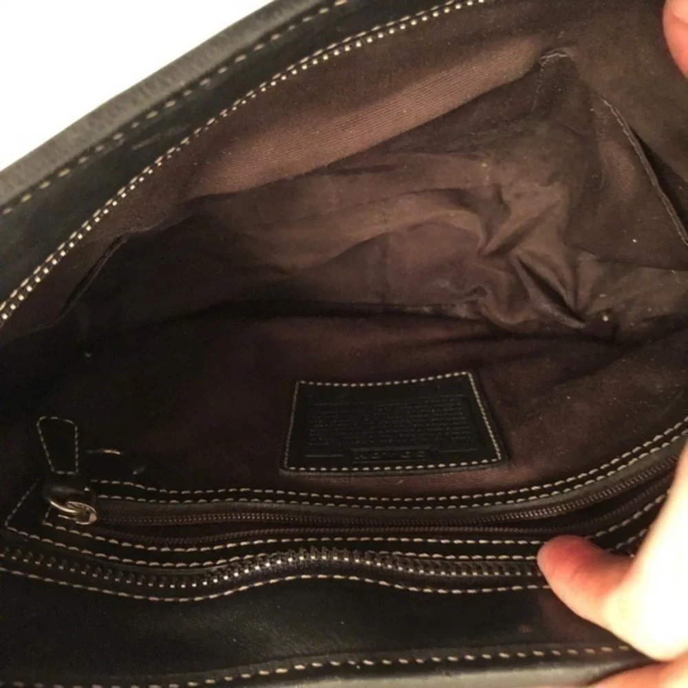 Coach black leather Hampton shoulder bag purse